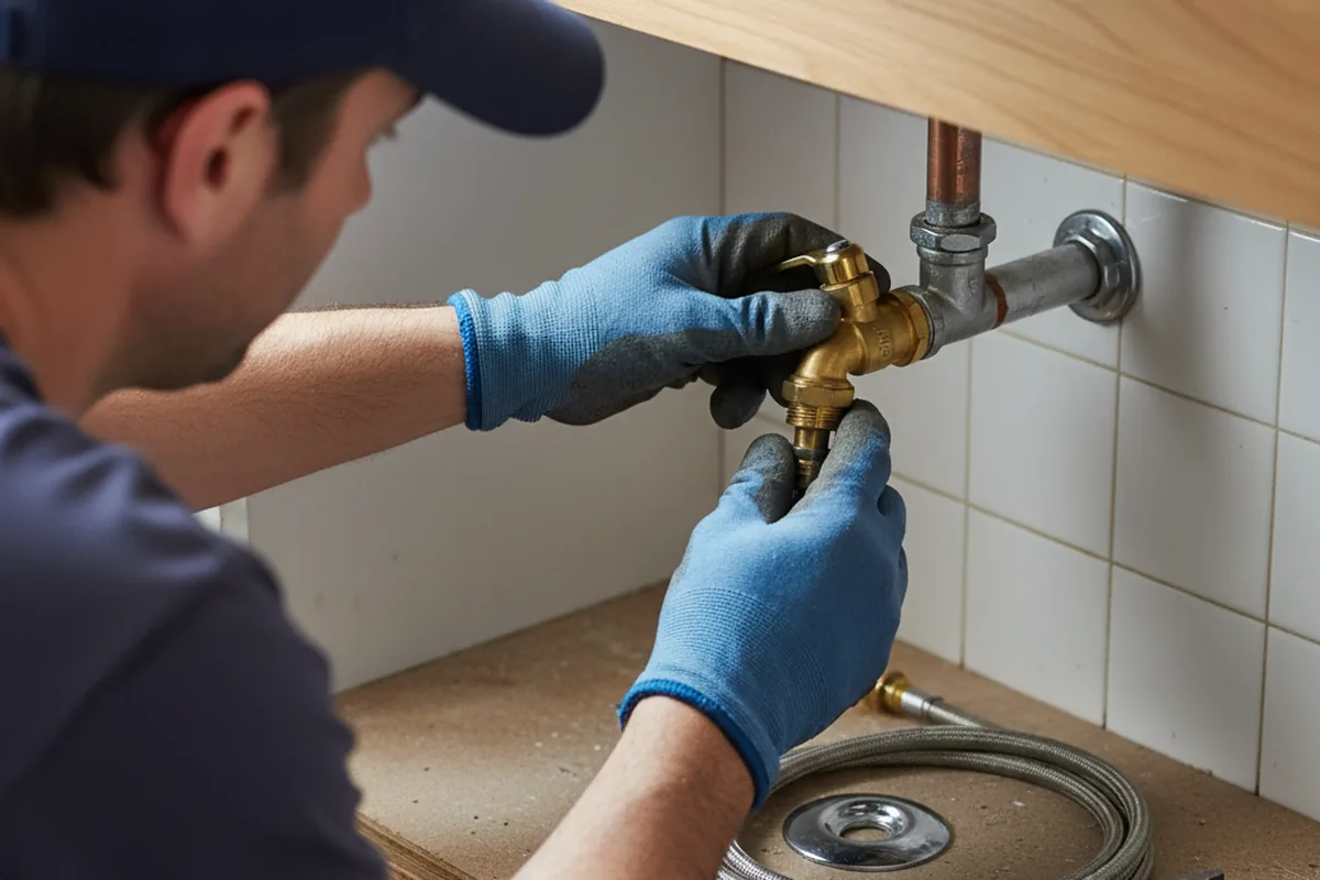 Shutoff valve and fitting work during Emergency Plumbing in Hingham
